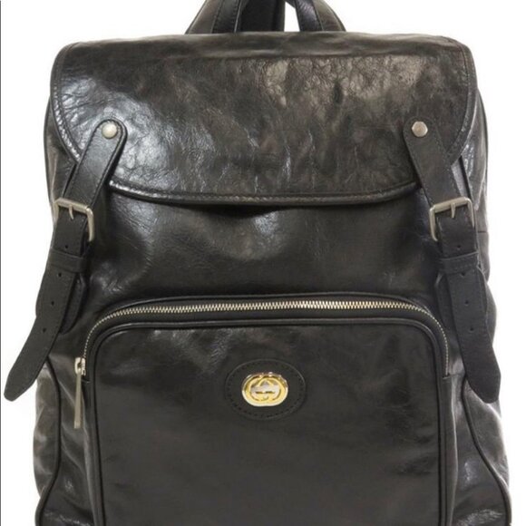 GUCCI MORPHEUS BACKPACK CALFSKIN OLD AGE LEATHER STYLE RARE SOPHISTICATED - Picture 13 of 16